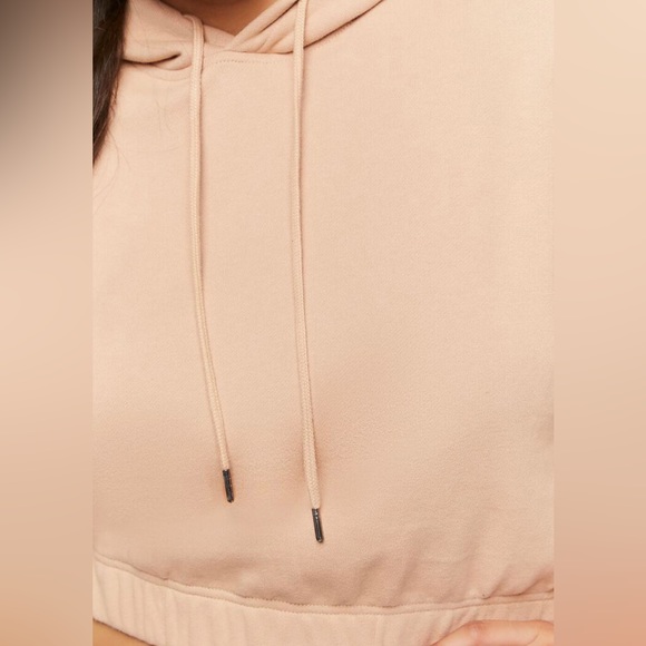Forever 21 Plus Drawstring Cropped Hoodie - 0X - Walnut - Picture 4 of 4